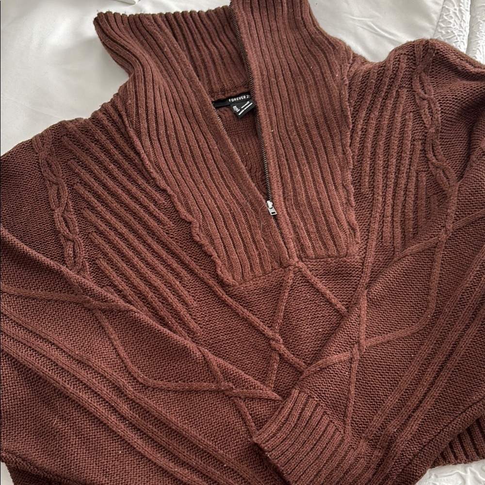 Sweater 1/4 zip cropped